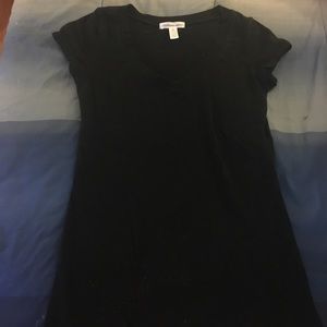 Black V-neck T-shirt