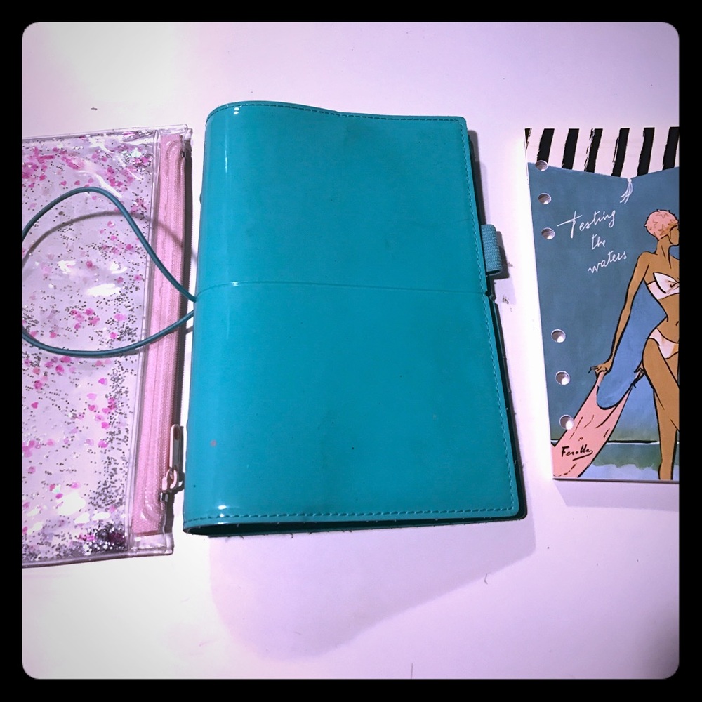 Blue personal size filofax