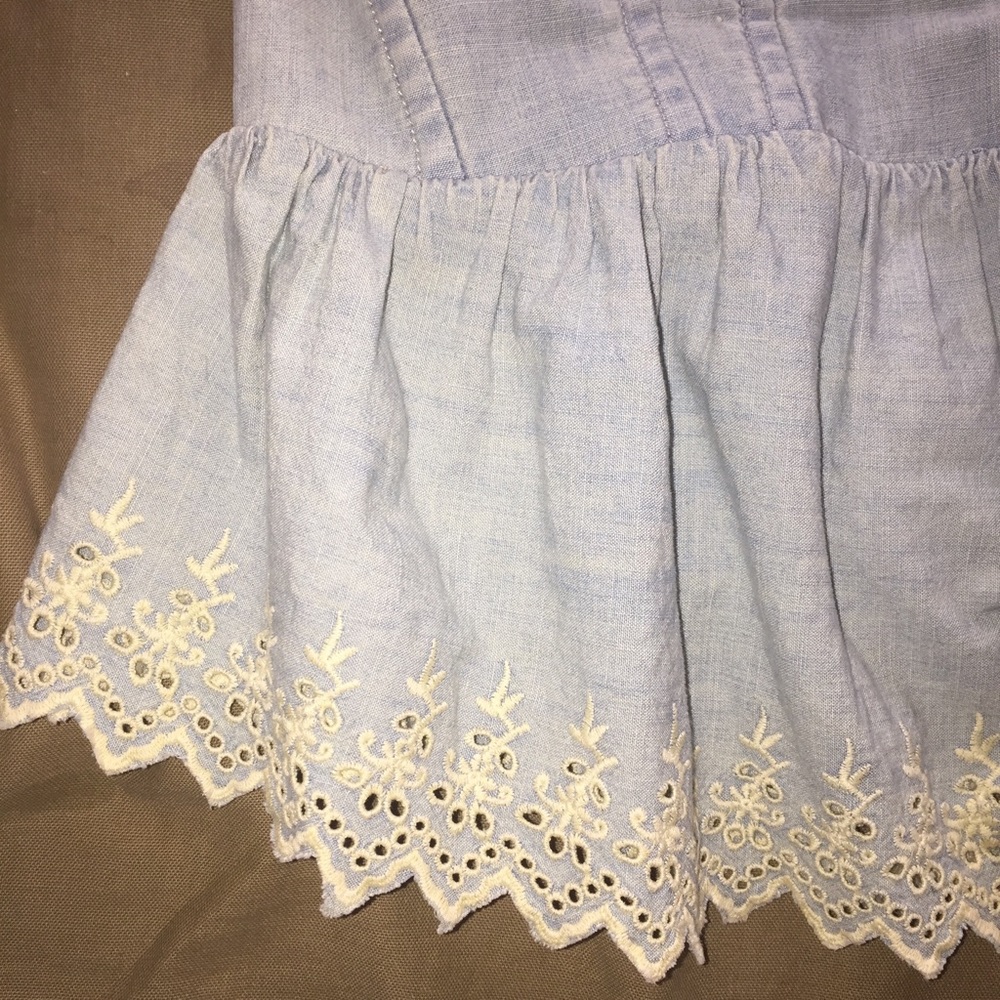 Strapless Eyelet Chambray Peplum Corset - Picture 7 of 8