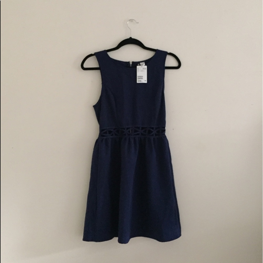 H&M Peekaboo Navy Blue Dress