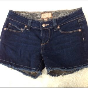 Paige dark denim shorts