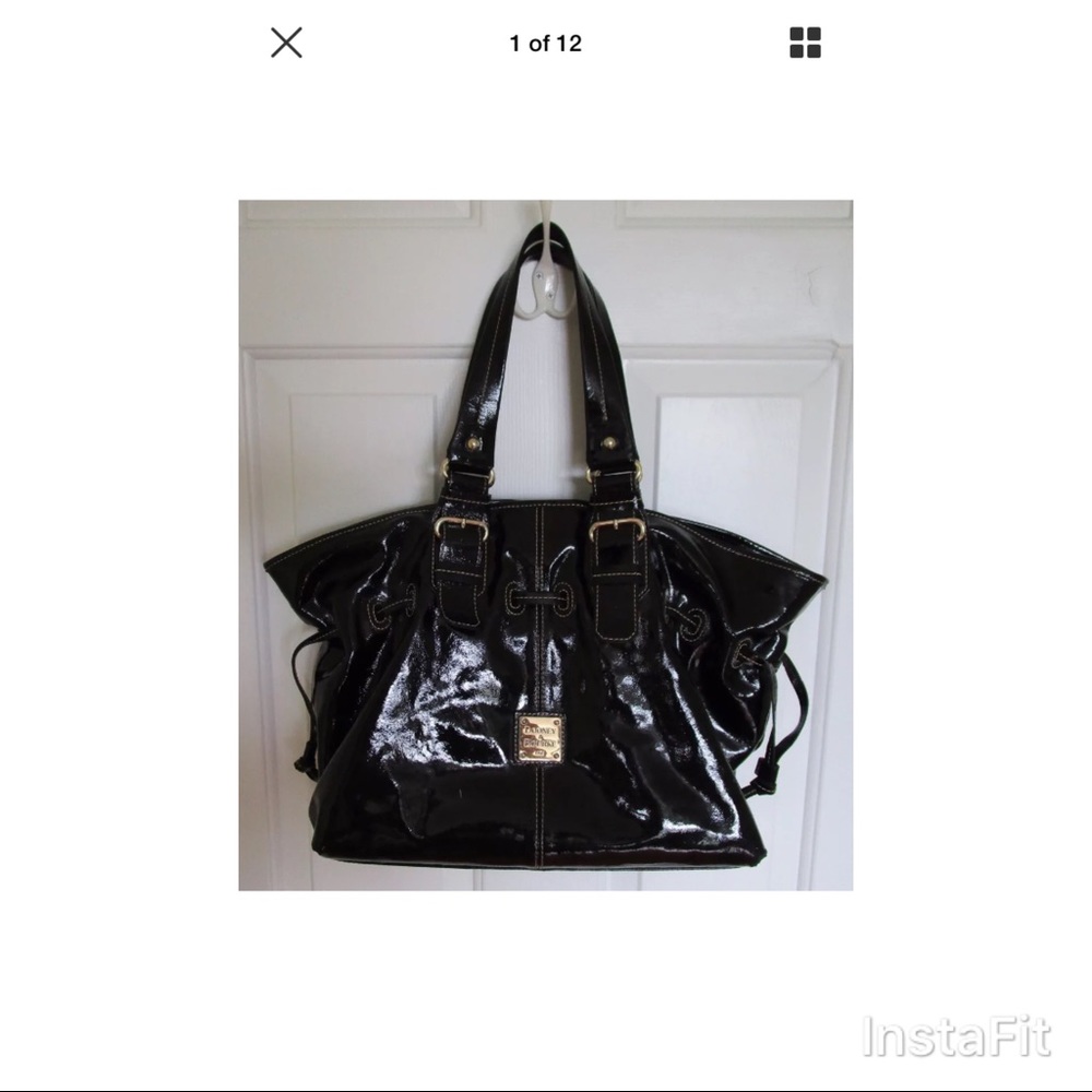 Large Dooney & Bourke Black Patent Leather Bag