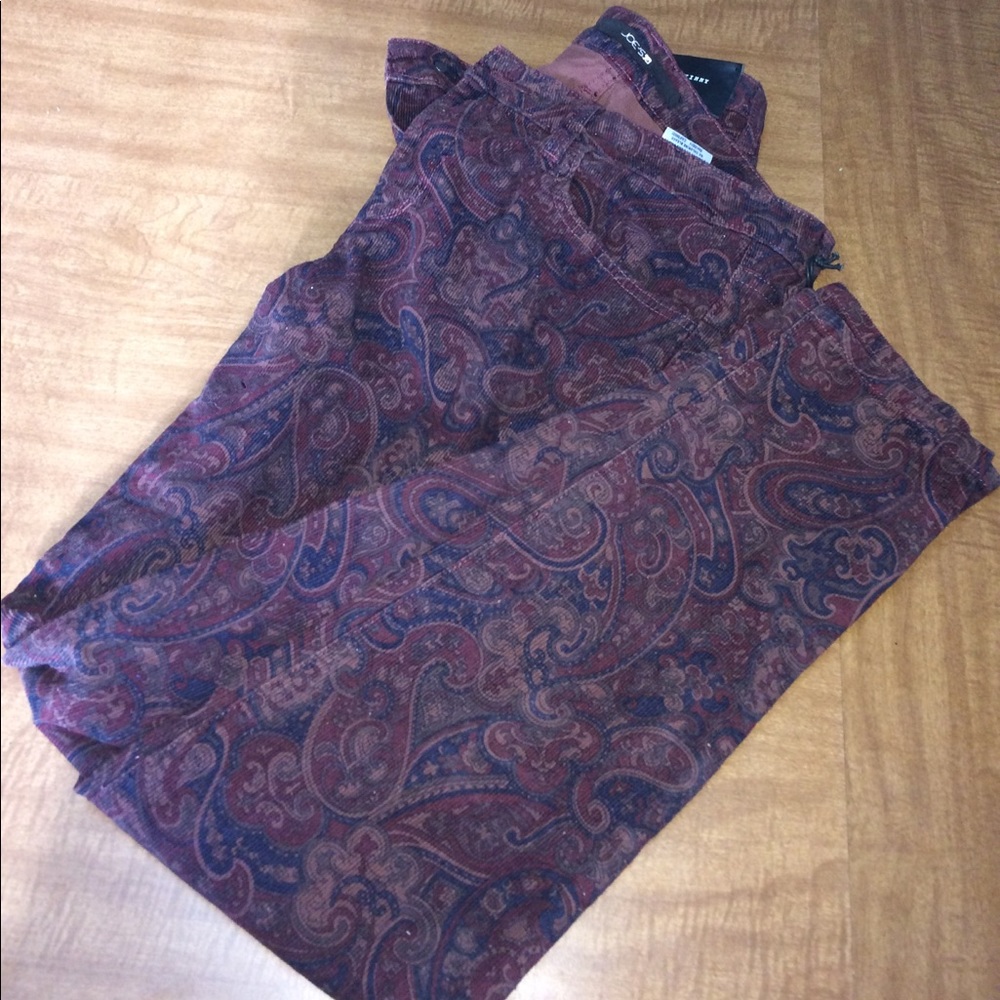 Joe's paisley corduroy skinny pants