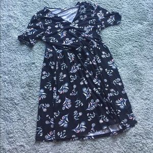 Asos flower print faux wrap dress size 16