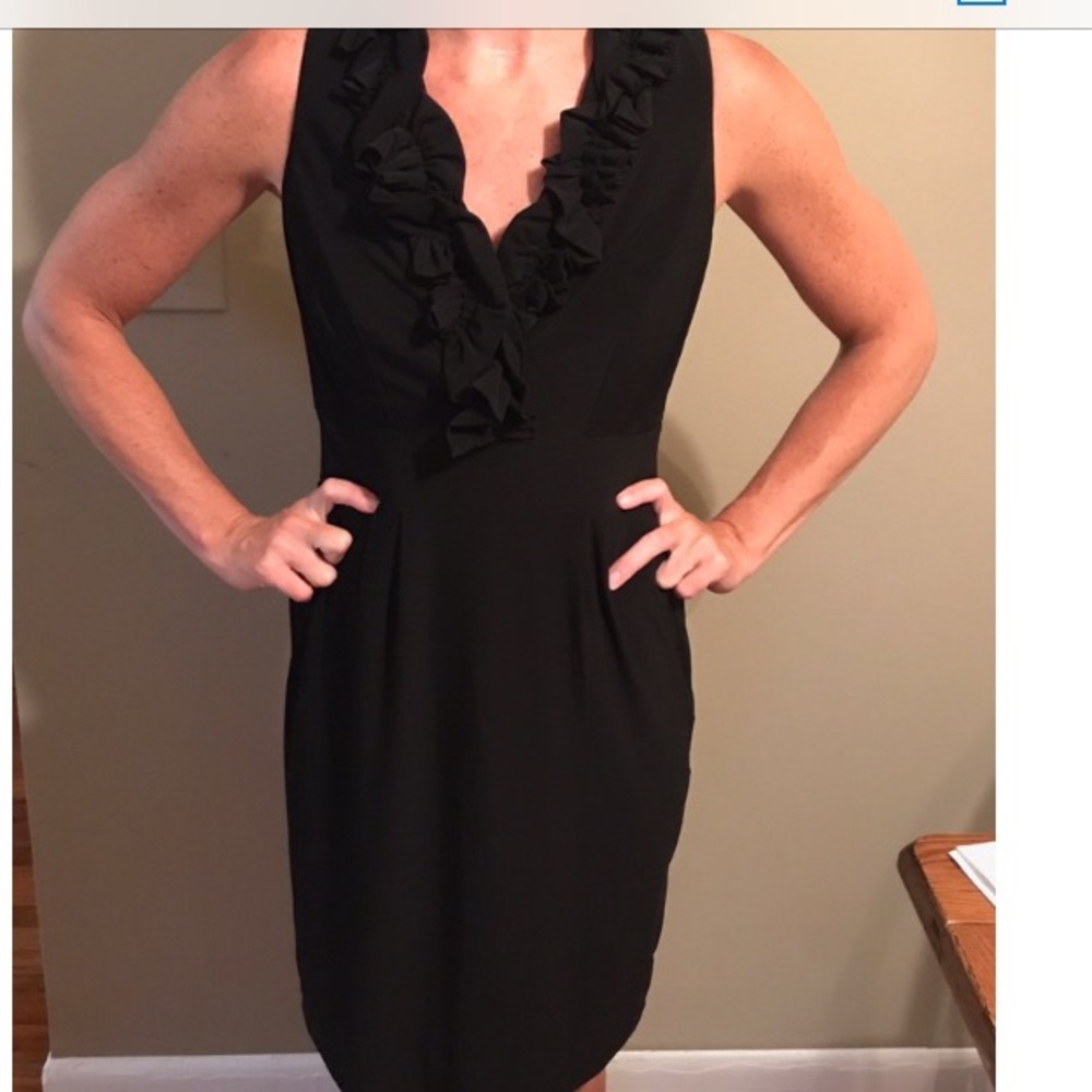 Taylor black dress with ruffle