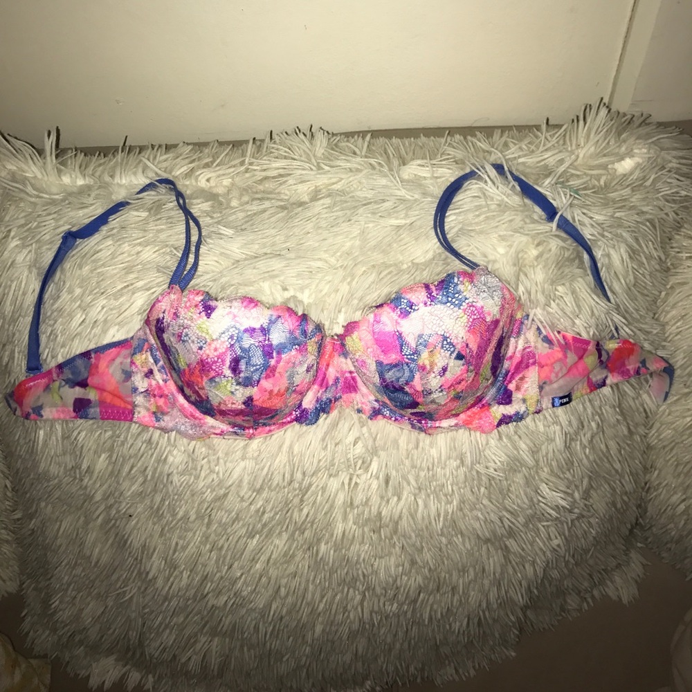 Victoria's Secret PINK neon lace push up bra