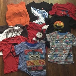 Trail blazer, shark, under armor black shirt