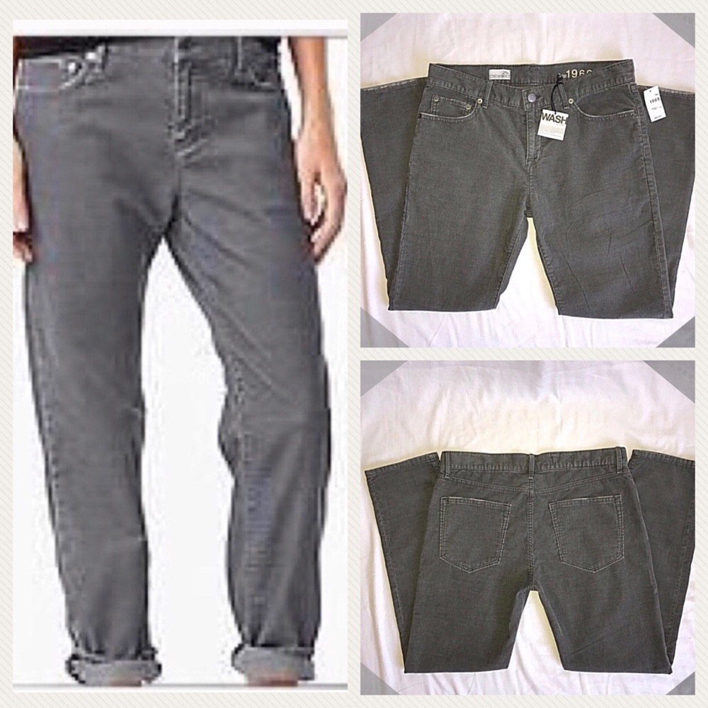 Gap Sexy Boyfriend Corduroy Pants in Grey Sz 26