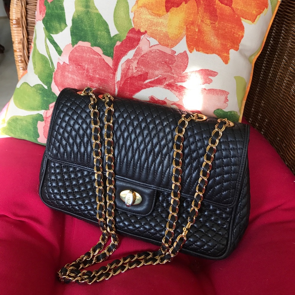 Quilted Lamb Skin Bally Bag 100% Authentic - Picture 1 of 8