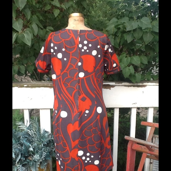 VTG 60s Graphic Bold Print Twiggy Dress - Picture 4 of 4