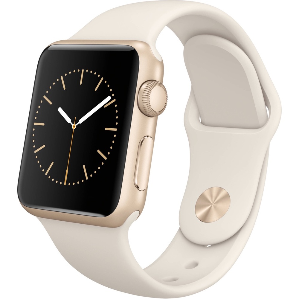 White and Gold 38mm Sport Apple Watch