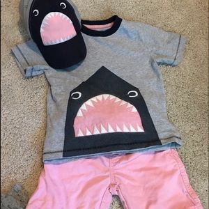 Gymboree little boys shark 3 piece outfit
