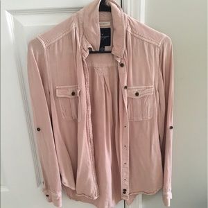 Rose pink button down