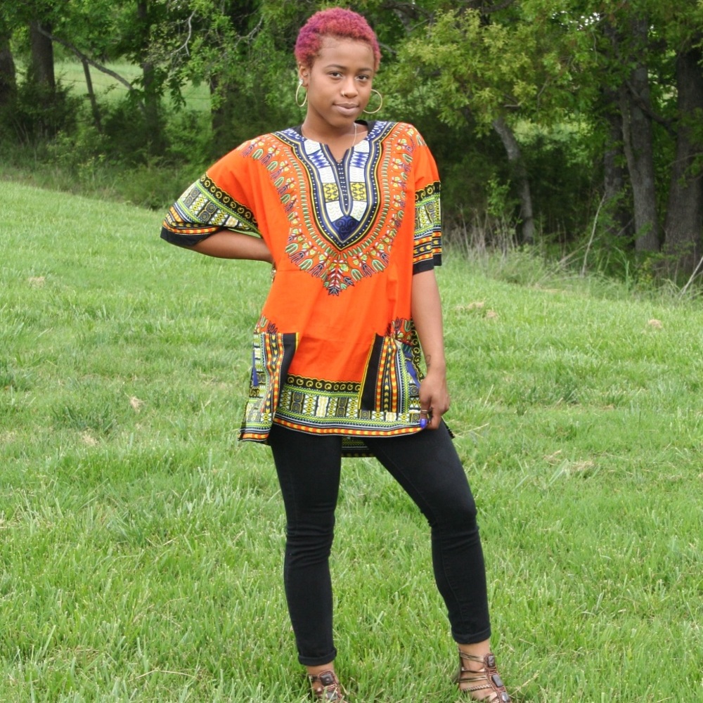 Orange Dashiki Shirt