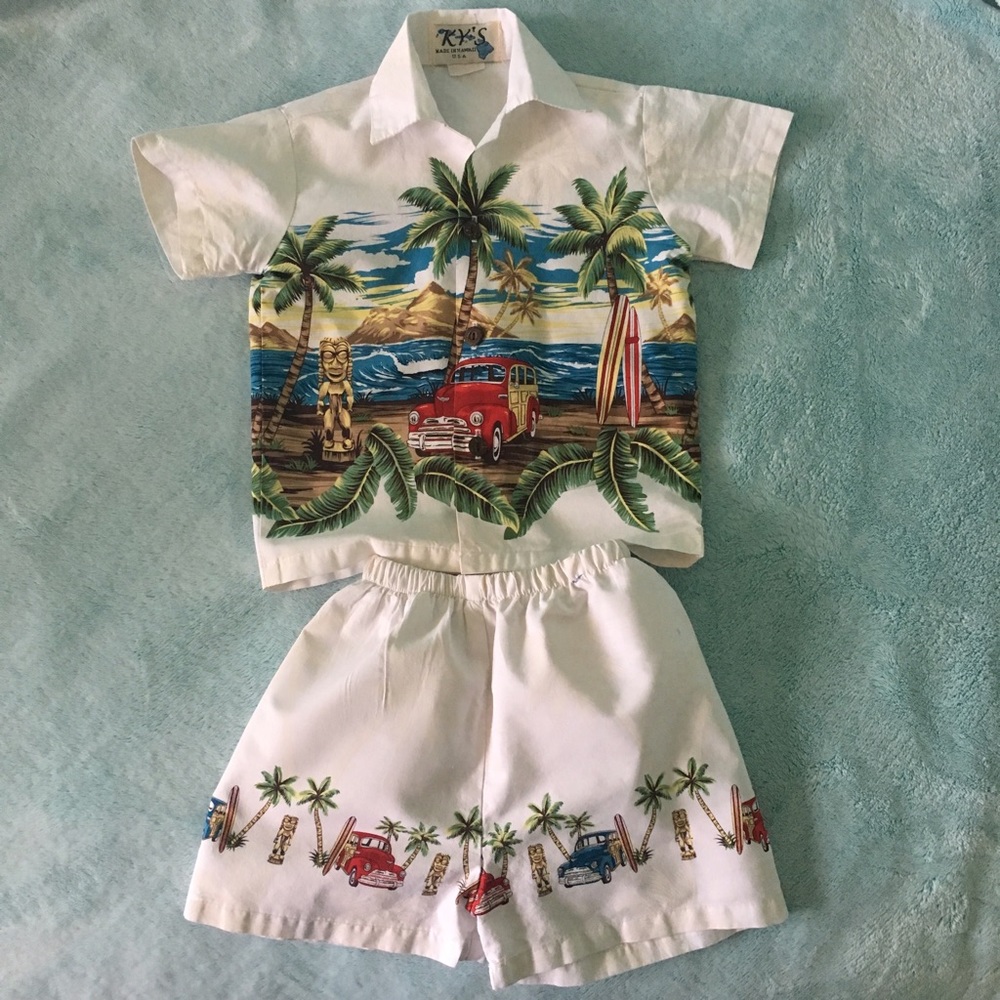 Toddler Hawaiian shirt and shorts set for boys