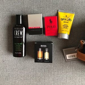 Men's beauty bag with samples
