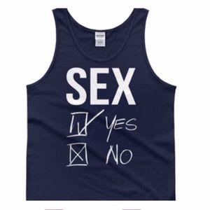 Sex navy tank top