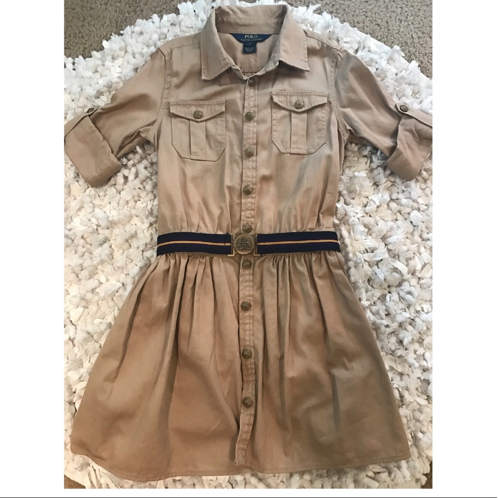 Ralph Lauren POLO Girls Khaki Dress Size 8