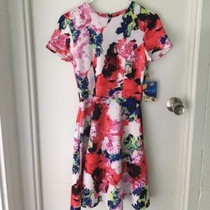 Designer short sleeve day dress