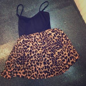 Leopard pinup rockabilly dress medium