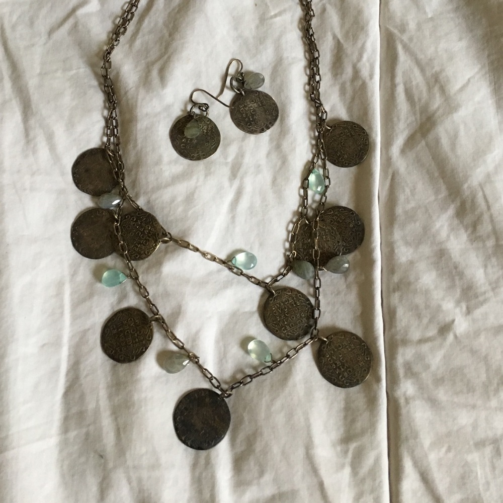 Stella and Dot Riviera Coin Necklace and Earrings