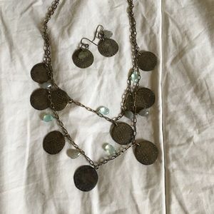 Stella and Dot Riviera Coin Necklace and Earrings