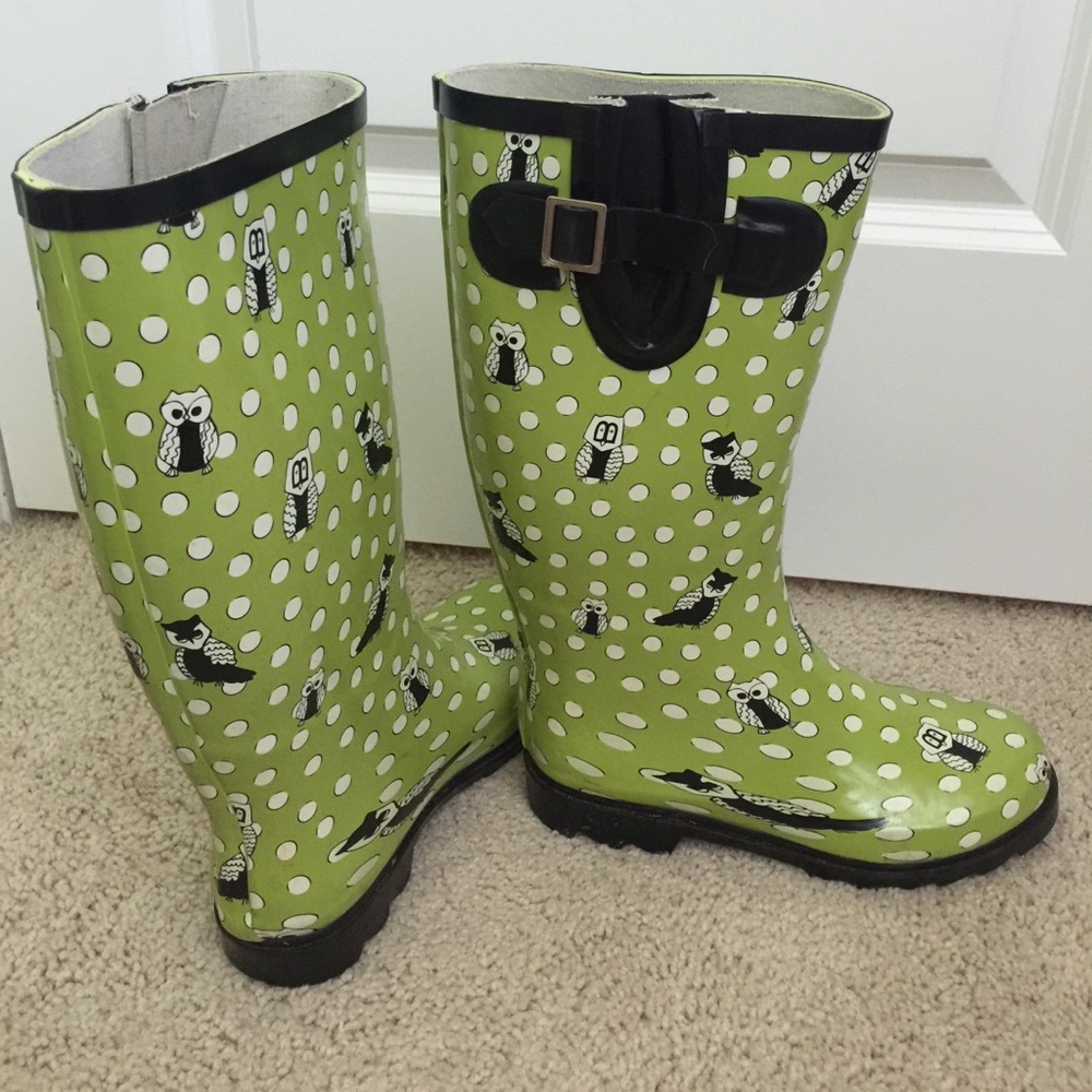 Charming Charlie Owl Rain Boots