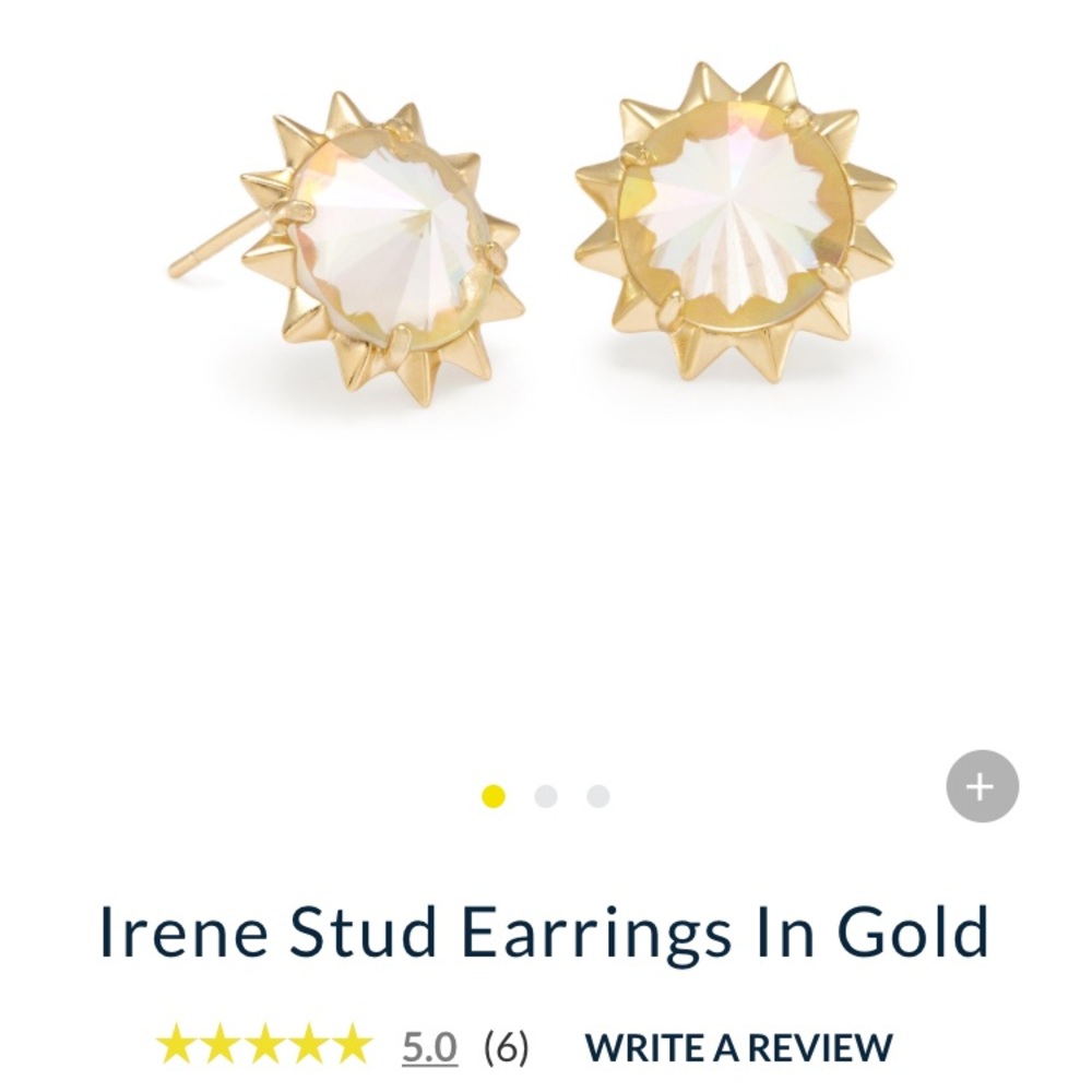 Irene Stud Earrings in Gold and iridescent