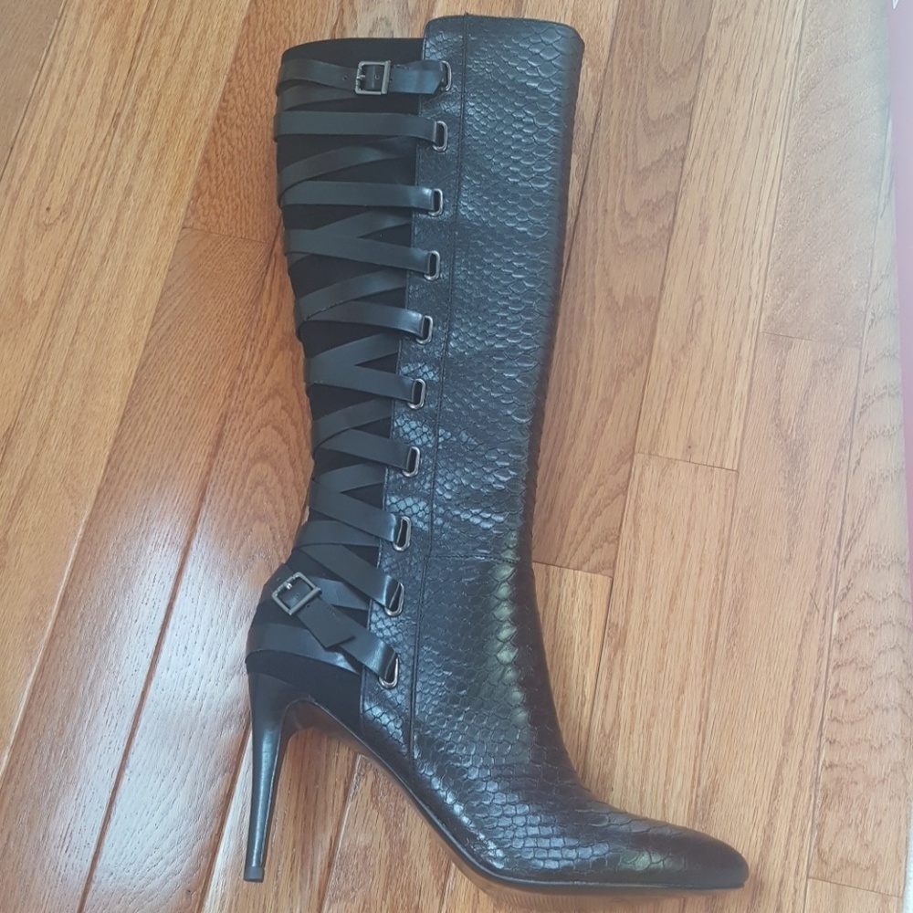 Carlos Santana Wilbur Knee High Black Boots
