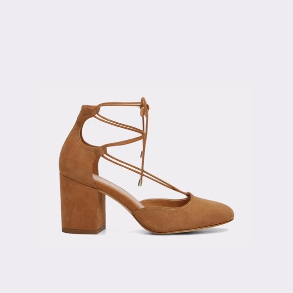Aldo Shoes - ALDO brown tan nude suede lace up sandals heels