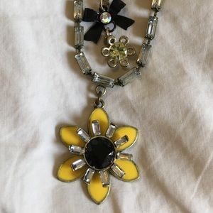 Betsey Johnson safari yellow flower necklace