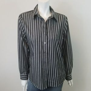 Foxcroft Tops - Foxcroft Striped Button Blouse Foxcroft Tops - Foxcroft Striped Button Blouse