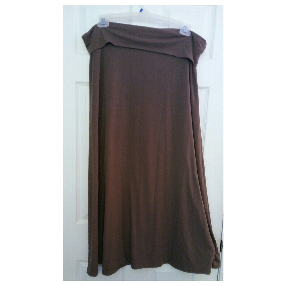 Mossimo Tan Maxi Skirt with Yoga Waistband