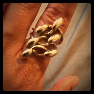 Modern art 925 silver ring