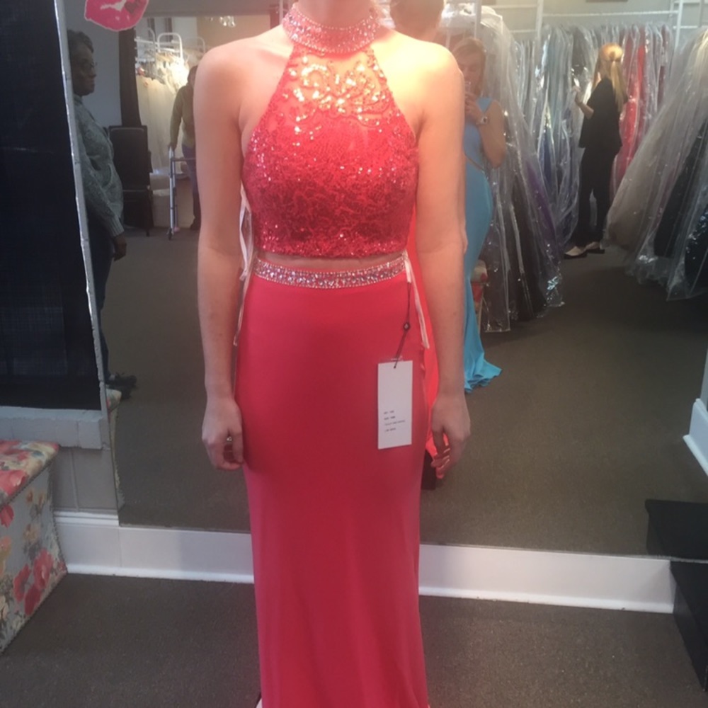 Alyce Pink 2 piece Prom Dress