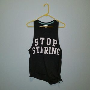 Forever 21 Gray Stop Staring Muscle Tee / Tank Top