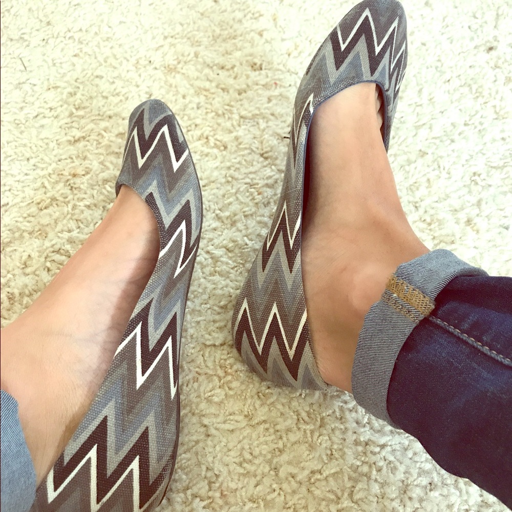 Blue Chevron Flats