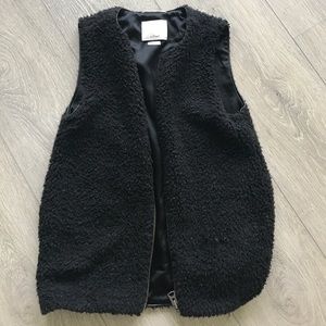 Wilfred long cosy vest, zip up