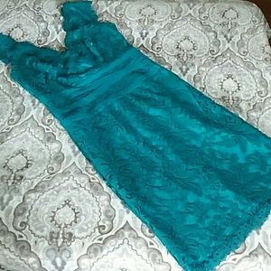Tadashi emerald turquoise dress