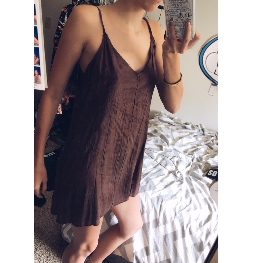 Dark Brown Free People Intimates Slip Dress