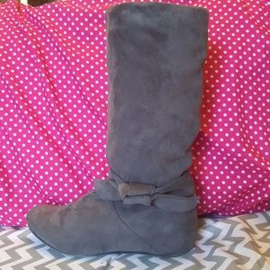 Gray Suede Boots - Size 8