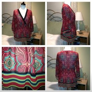 Bisou Bisou sophisticated boho blouse