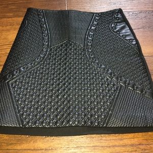 Sexy Black skirt with a leather like front