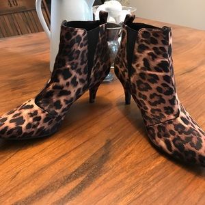 Leopard print booties