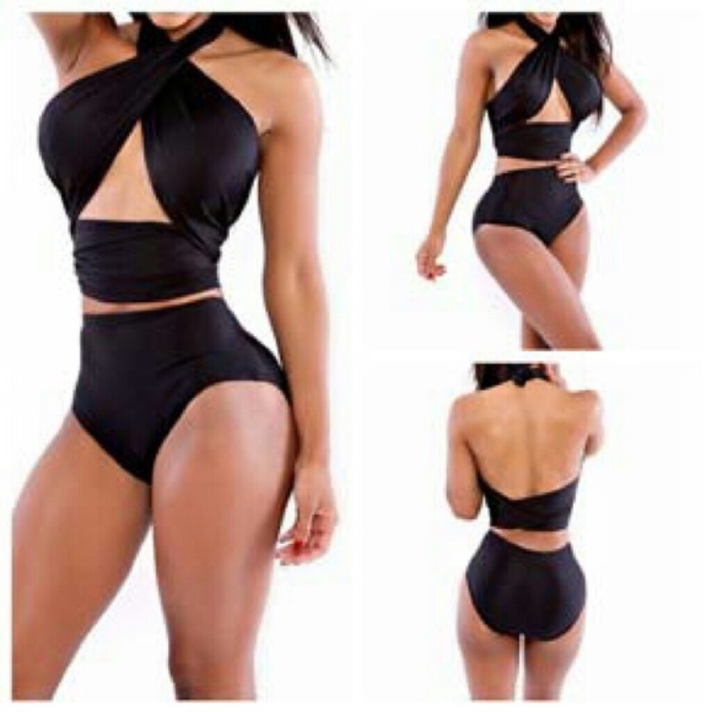 High Waisted 2 piece swim suit