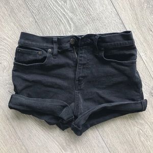 Madewell high waisted black jean shorts sz 26