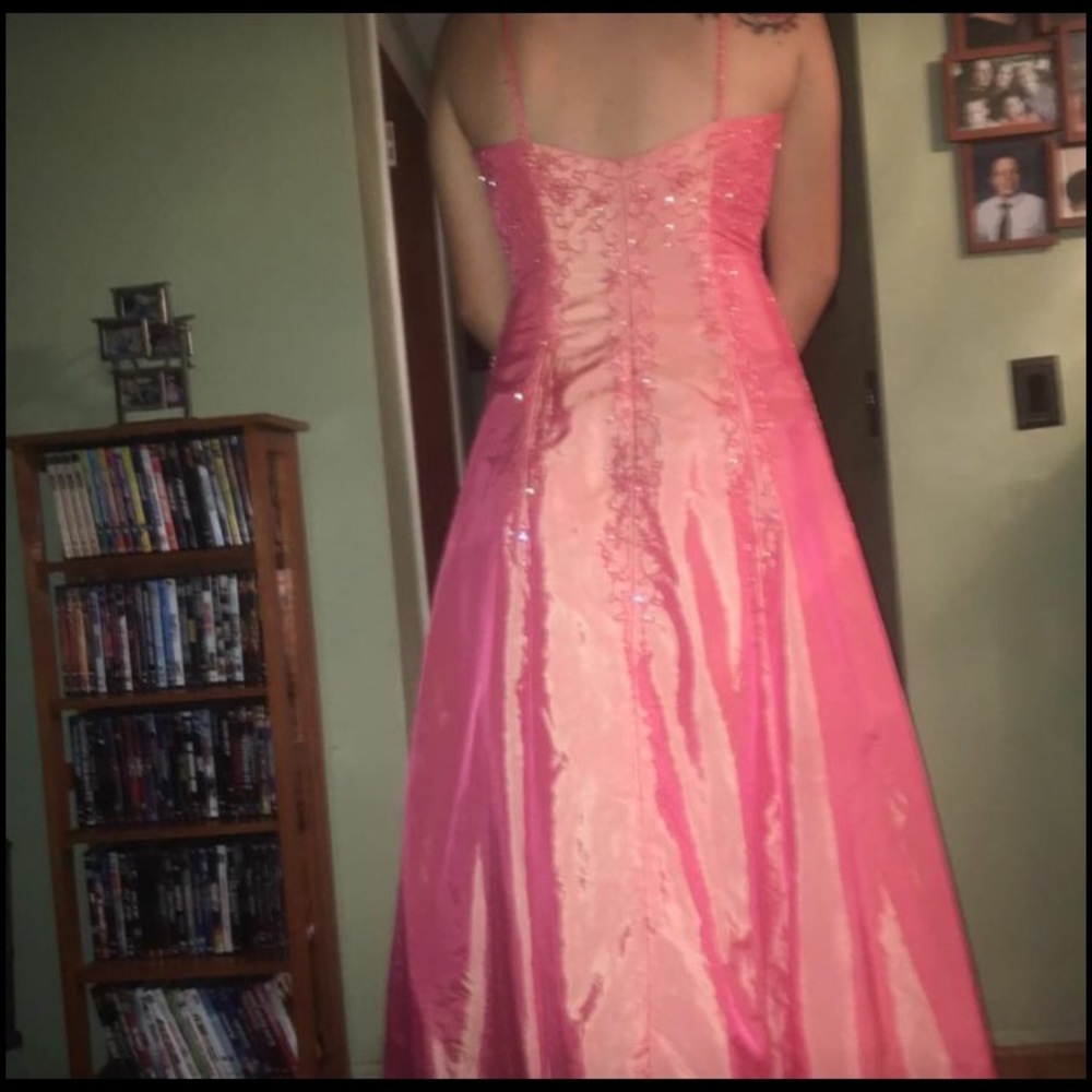 Dillard's peach spaghetti strap dress