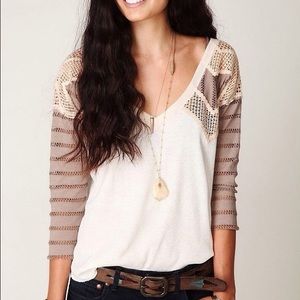 FREE PEOPLE Warrior Chief Crochet Back Top