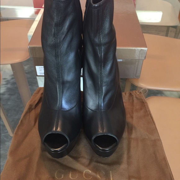 Gucci Kills Open Toe Ankle Boots Nappa Stretch - Picture 2 of 4