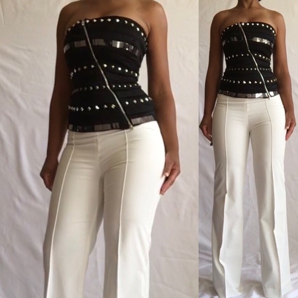 bebe Tops - Bebe Silver Studded Bustier